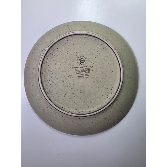 OVER AND BACK Cream Brown Swirl Back to Origins 8.25" Salad Plates Set of 2 - Picture 5 of 6
